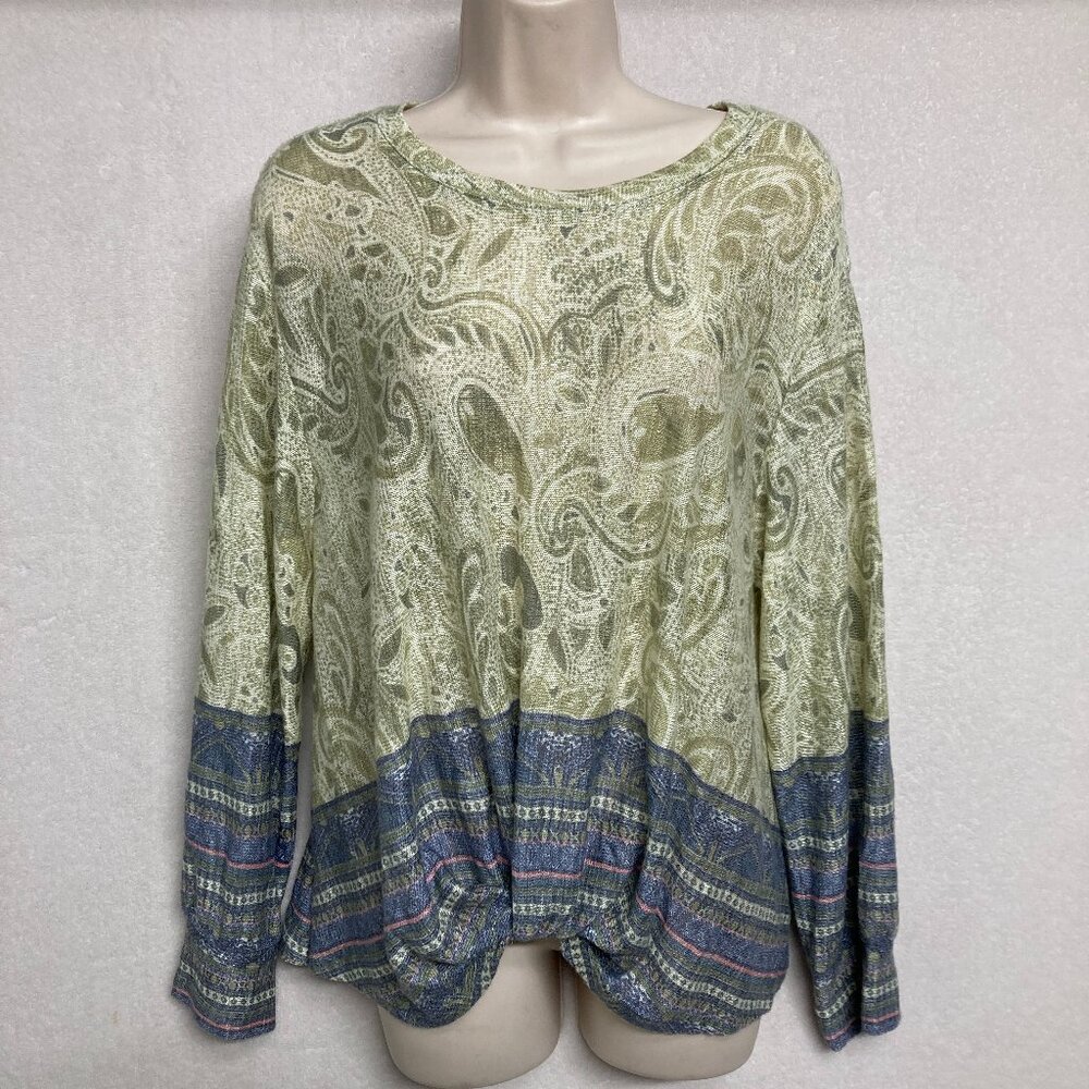 John Paul Richard Petite Large NWT Bohemi Paisley Twist Front Top